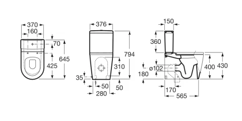 Rezervor wc Roca Inspira 4.5/3 l cu admisie inferioara