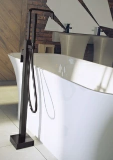 Baterie cada freestanding Besco Modern I culoare negru mat