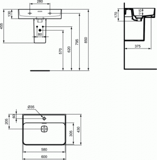 Lavoar Ideal Standard Strada II 60 x 43cm