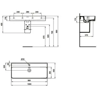 Lavoar Ideal Standard Strada II 100x43cm