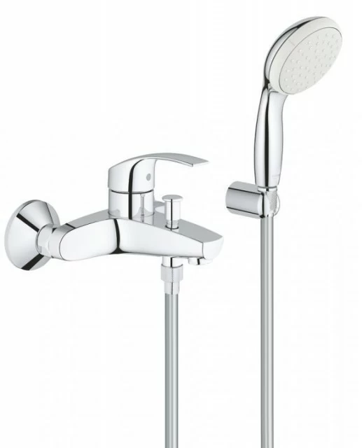 Baterie de cada si dus Grohe Eurosmart cu set de dus si porter