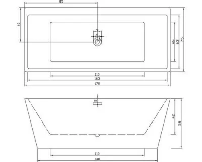 Cada Sanotechnik Style freestanding 170 x 75 x H59,2 cm, acrilica