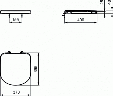 Capac WC Ideal Standard Tempo cu inchidere lenta pentru vas cu proiectie scurta