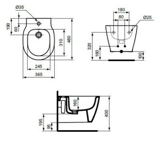 Bideu suspendat Ideal Standard Connect Space