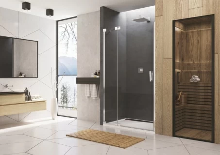 Usa de nisa batanta dintr-o bucata SanSwiss Cadura cu parte fixa CA13 120 x H200 cm