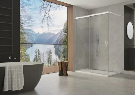 Cabina dus Walk-In SanSwiss Cadura CAW2 cu usa culisanta 110 x H200 cm