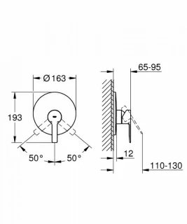 Baterie dus Grohe Lineare monocomanda