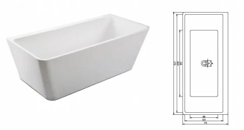 Cada Sanotechnik Style freestanding 170 x 75 x H59,2 cm, acrilica