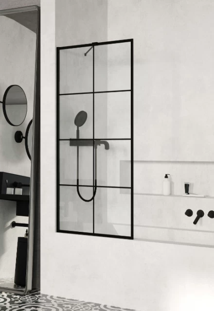 Paravan cada Radaway Modo New Black PNJ Factory, un element fix, 60xH150 cm