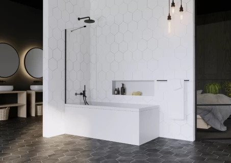 Paravan cada Radaway Idea Black PNJ, un element fix, 80xH150 cm