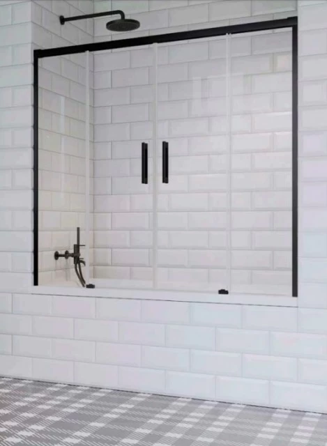 Paravan cada Radaway Idea Black PN DWD cu usi glisante si parti fixe 180 cm negru mat