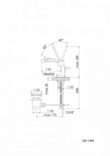 Baterie bideu Steinberg Expression Seria 240 cu ventil pop-up