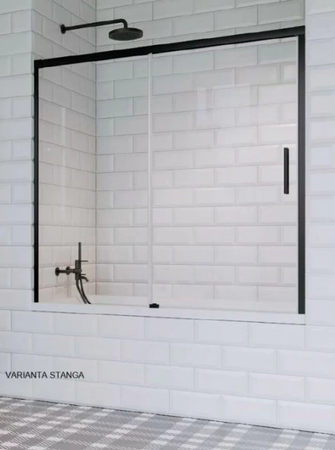 Paravan cada Radaway Idea Black PN DWJ cu usa glisanta si parte fixa 180 cm negru mat