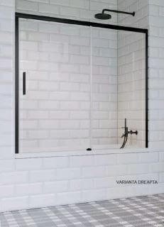 Paravan cada Radaway Idea Black PN DWJ cu usa glisanta si parte fixa 180 cm negru mat