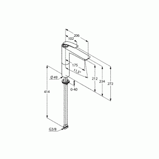 Baterie lavoar Kludi Balance 212 pentru lavoar tip bol