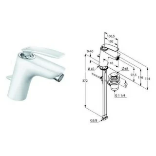 Baterie bideu Kludi Balance alba