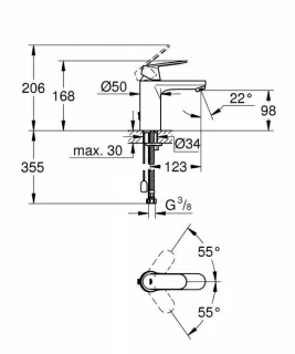 Baterie lavoar Groha Eurosmart Cosmopolitan monocomanda 1/2″ Marimea M