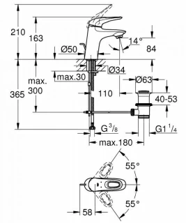 Baterie lavoar Grohe Eurostyle monocomanda 1/2″ Marimea S