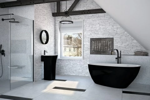 Cada freestanding Besco Goya 160x70cm exterior negru
