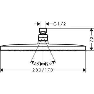 Palarie de dus Hansgrohe Croma E 280 cu 1 jet