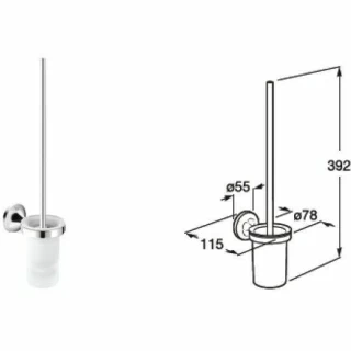 Suport cu perie WC Roca Classica