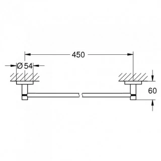 Suport prosop Grohe Essentials 45 cm