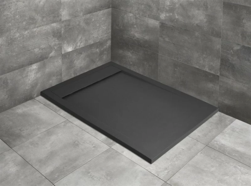 Cadita dus dreptunghiulara Radaway Teos F 180 x 80 x H4 cm, decupabila, antracit