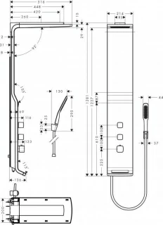 Panel de dus Hansgrohe Raindance Lift 180