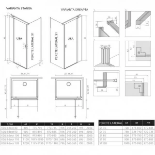 Usa cabina de dus Radaway Nes KDJ II, 100 x H200 cm