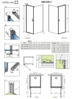 Perete lateral Radaway Nes KDJ I, 100 x H200 cm