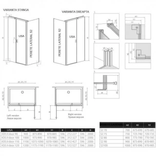 Usa cabina de dus Radaway Nes KDS II, 100 x H200 cm