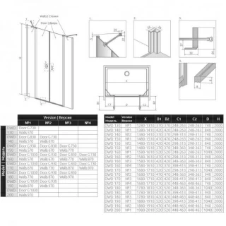 Perete lateral Radaway Nes DWD II, 97 cm