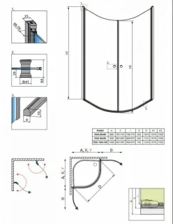 Cabina de dus semirotunda Radaway Eos PDD I 90x90 cm