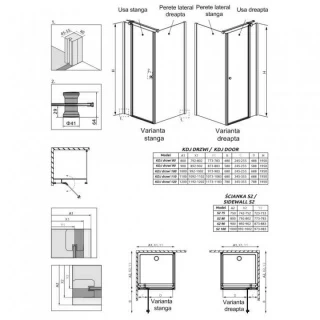 Usa cabina dus Radaway Eos II KDJ 110xH195 cm