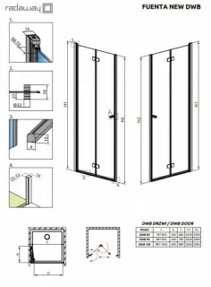Usa de nisa pliabila Radaway Fuenta New DWB, 80 x H200 cm