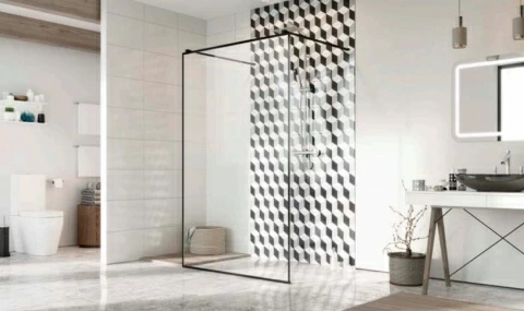 Cabina dus Walk-In Radaway Modo New Black I Frame, 130 x H200 cm