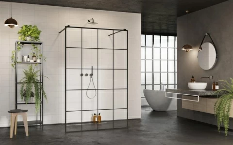 Cabina dus Walk-In Radaway Modo New Black I Factory, 130 x H200 cm