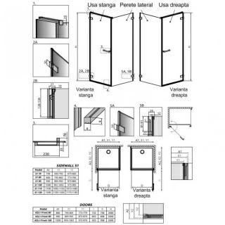Perete lateral cabina dus Radaway Arta KDJ I, 100 x 200 cm