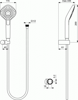 Set para de dus Ideal Standard IdealRain cu suport