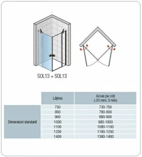 Cabina dus Sanswiss Solino SOL13 140x140xH200 cm