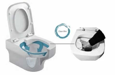 Vas wc Gala Mid Rimless suspendat 54 x 36 cm