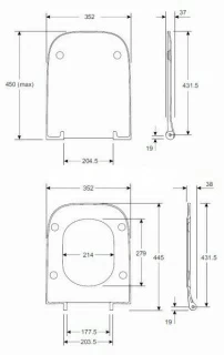 Capac WC Kolo Modo slim cu inchidere normala, antibacterian