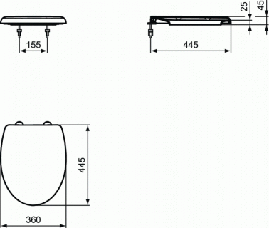 Capac WC Ideal Standard SevaDuo cu balamale metalice