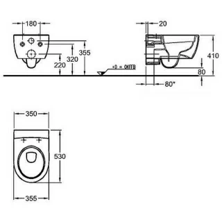 Vas WC Geberit iCon Rimless 35x53 cm, montaj suspendat