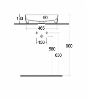 Lavoar Rak Ceramics Feeling 50x36 cm cappuccino mat