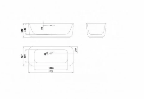 Cada freestanding Gala Mid 170 x 74 cm