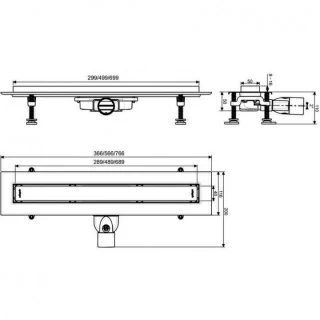 Rigola de dus Wirquin Venisio Slim faiantabila, 70 cm