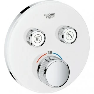 Baterie dus Grohe Grohtherm Smartcontrol termostatata cu 2 iesiri, alb alb