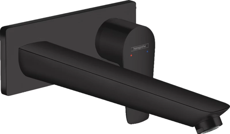 Baterie lavoar Hansgrohe Talis E cu pipa 225 mm, montaj incastrat, negru mat