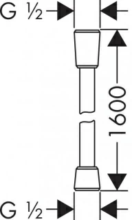 Furtun dus Hansgrohe Isiflex 160 cm, negru mat